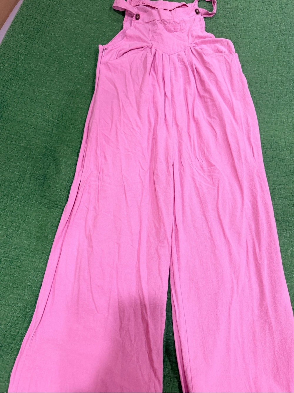 Pink Wide-Leg Overalls